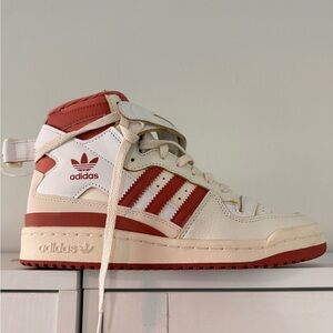 Adidas Orange and White Sneakers